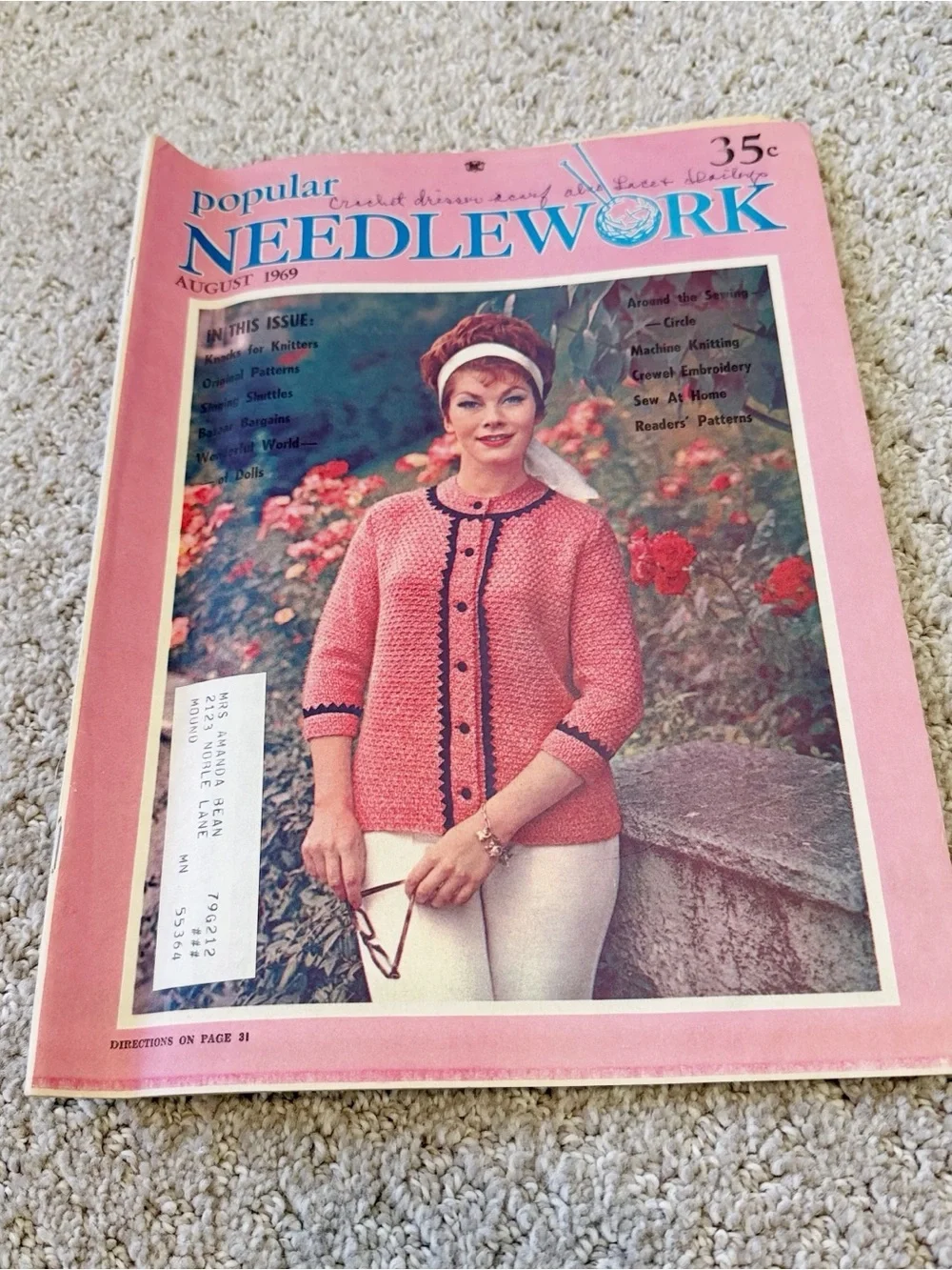 Popular Needlework Magazine Sept 1968 Aug 1969 Nov 1969 Feb 1970 - Lot of 4